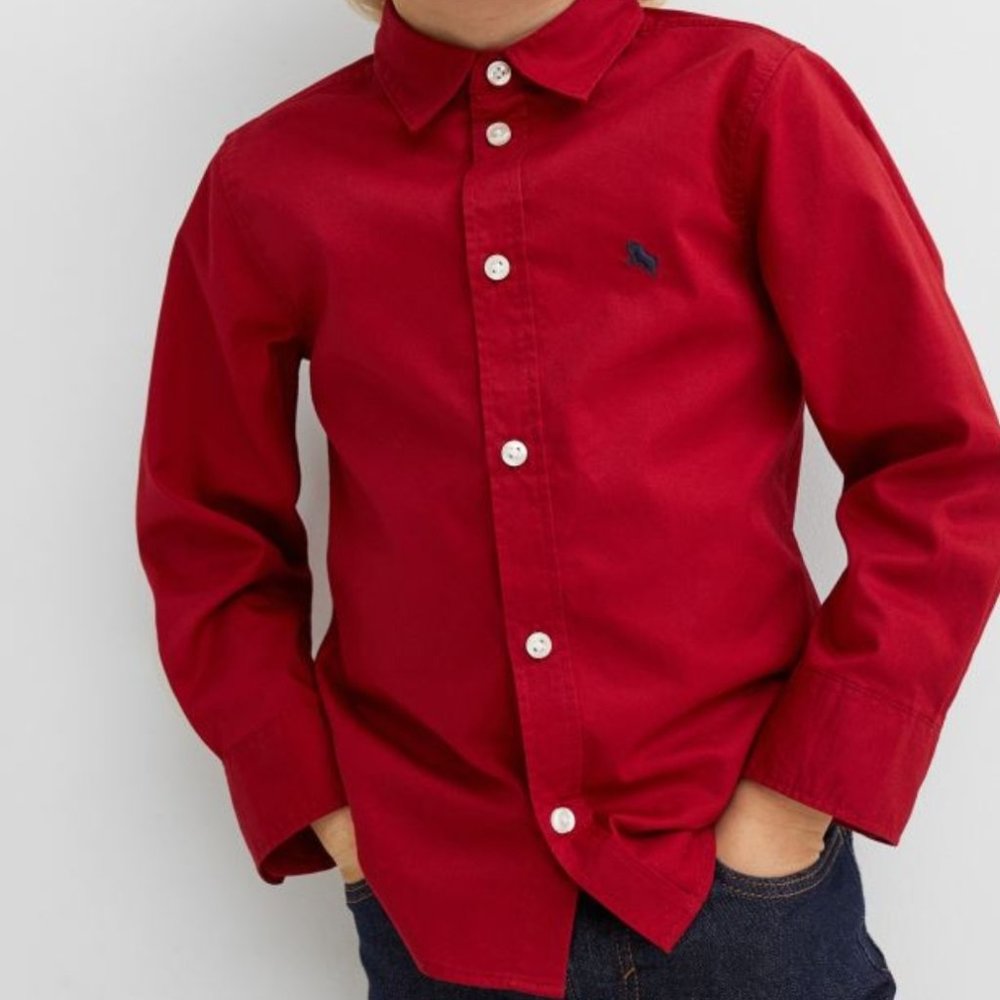 H&M Boy's Red Shirt Long Sleeve US 2T NWT